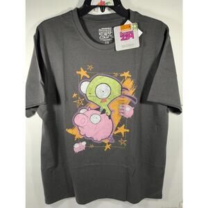 Nickelodeon Invader Zim GIR Men's Size Large Gray Graphics T-Shirt NWT
